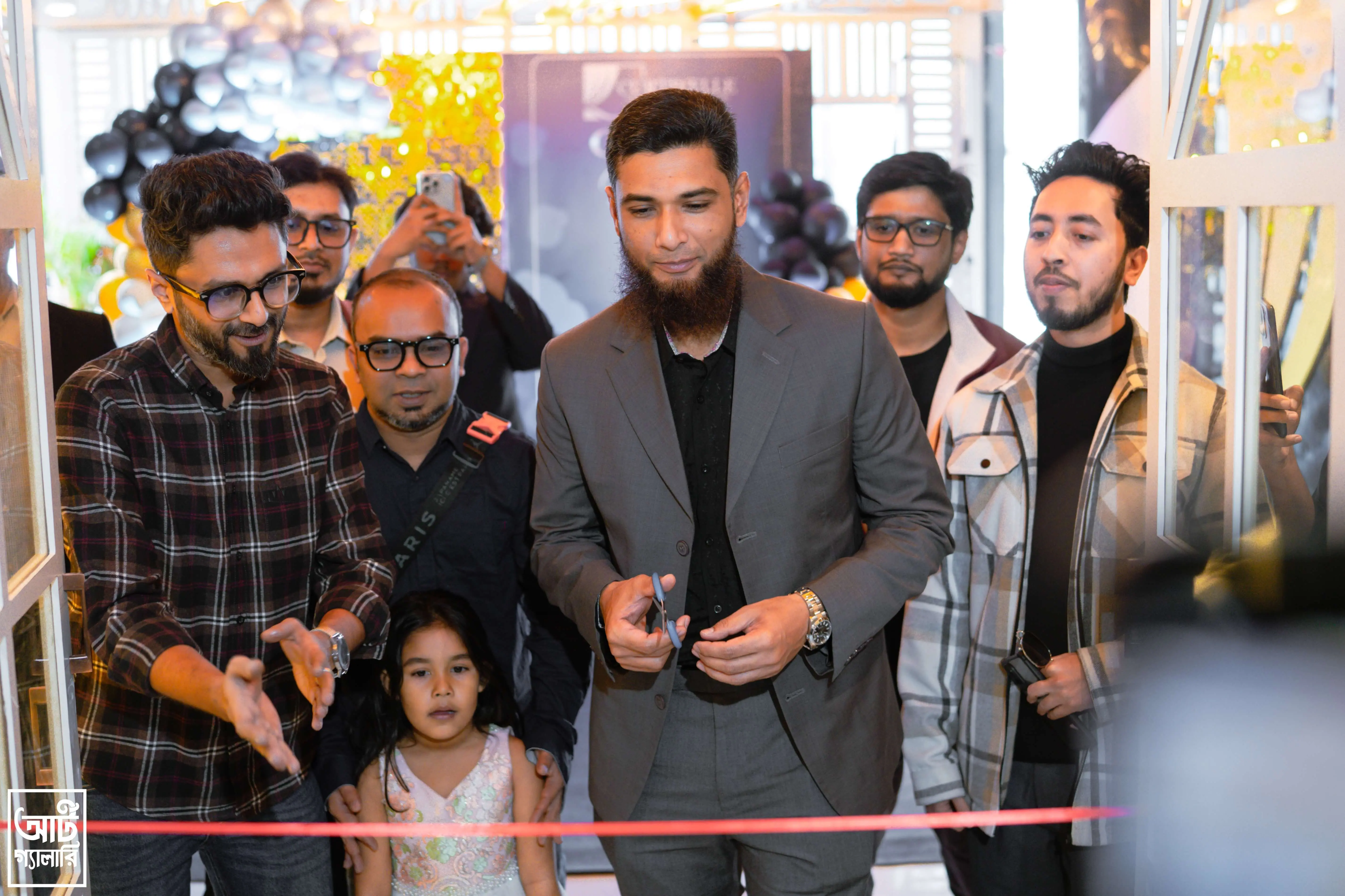 Curtivelle showroom ribbon cutting ceremony during grand opening in Dhaka